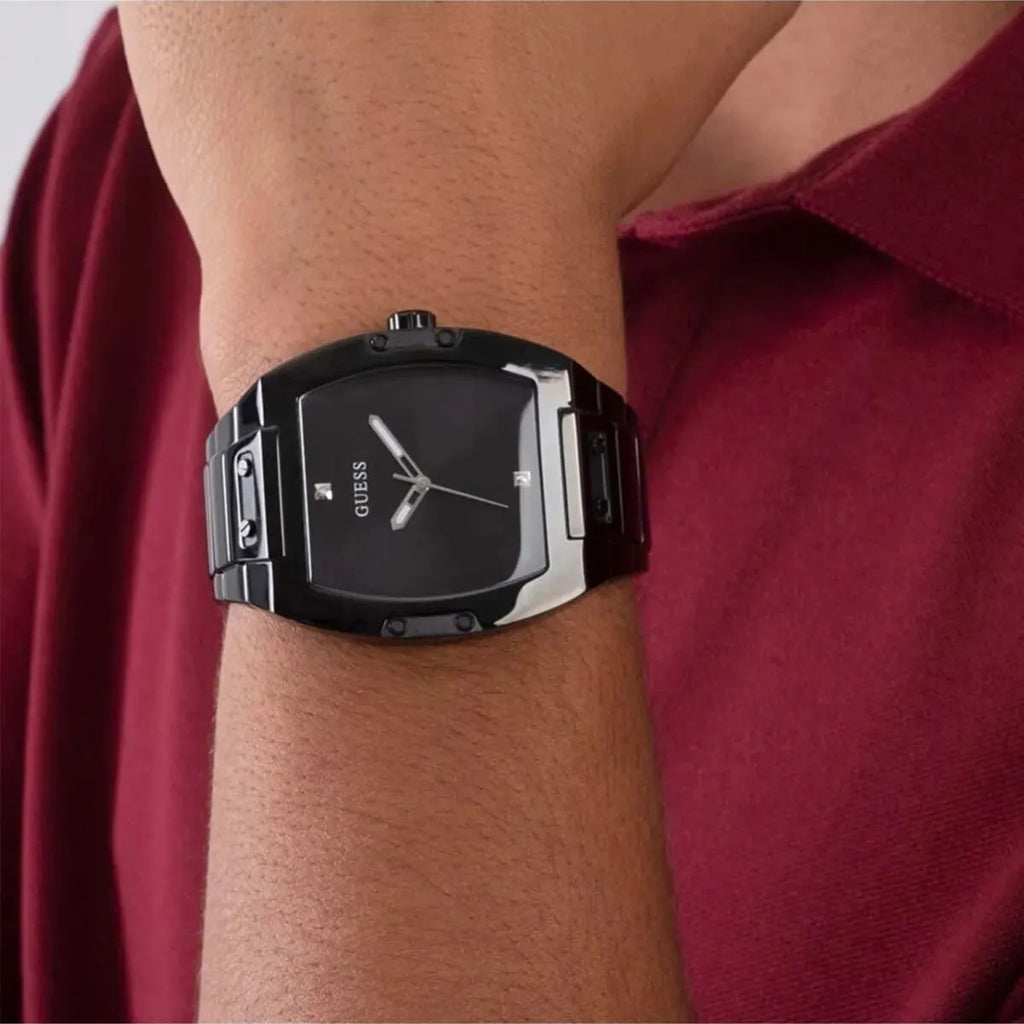 GUESS GW0387G3 BOLD STATEMENT - BLACK STAINLESS STEEL MEN'S WATCH with 5 ATM Water Resistance-i-Watch-5