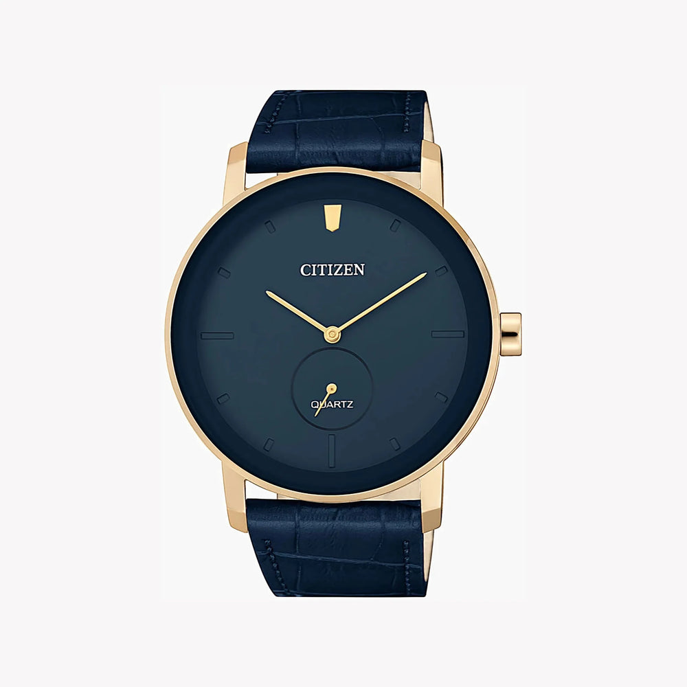 Citizen Men's Gold Watch, Blue Dial, Calf Leather | Be9183-03l by i-watch