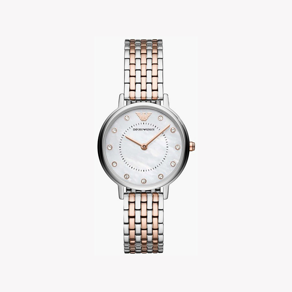 EMPORIO ARMANI AR90008D - ELEGANT TIMEPIECE FOR THE MODERN WOMAN - SILVER/GOLD STAINLESS STEEL