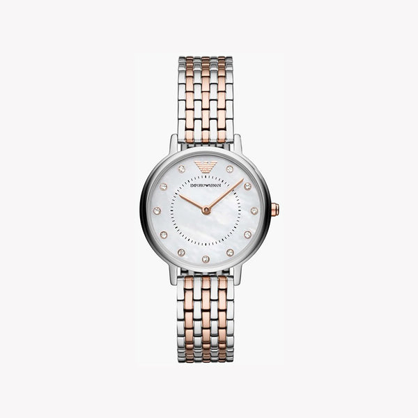Emporio Armani Women's Silver/Gold Watch, White Dial | Ar90008d by i-watch
