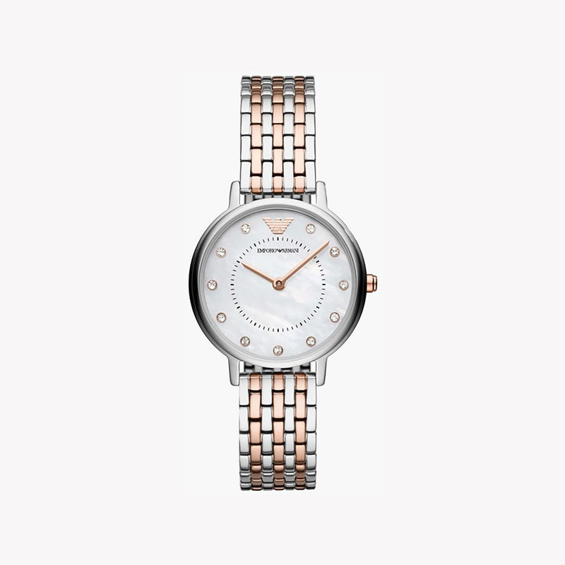 Emporio Armani Women's Silver/Gold Watch, White Dial | Ar90008d by i-watch