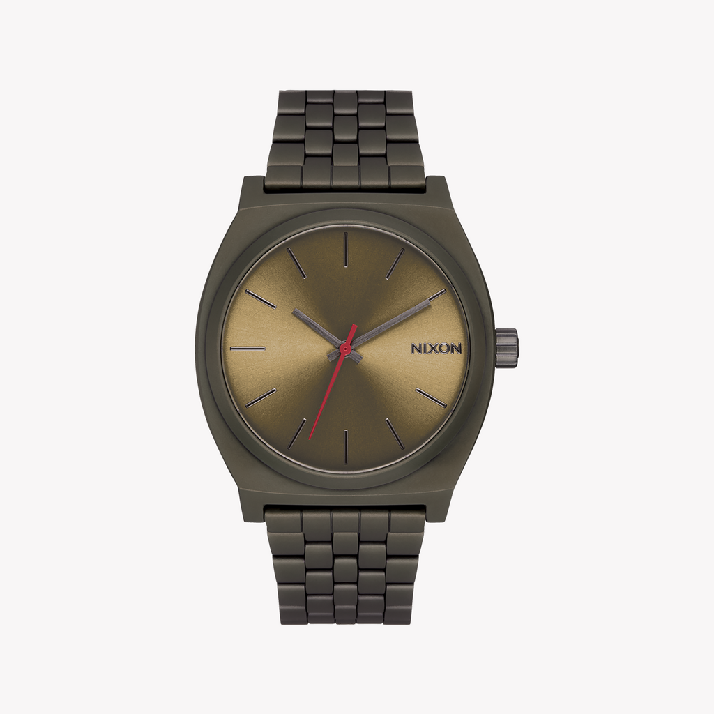 NIXON A045-5251 BOLD PRESENCE - MEN'S STAINLESS STEEL WATCH WITH OLIVE DIAL & DARK GREY FINISH