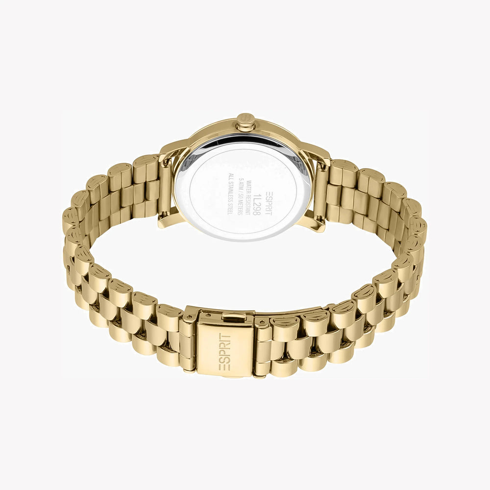 Esprit Women's Gold Stainless Steel Watch, Silver Dial | Es1l191m0015 by i-watch