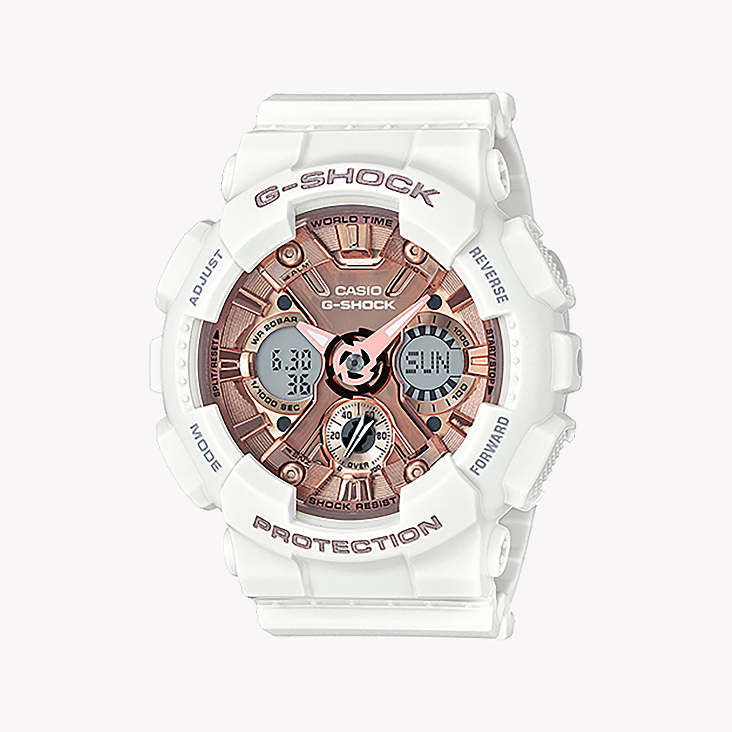 CASIO G-SHOCK GMA-S120MF-7A2DR ADVENTURE READY - STYLISH & RESILIENT Women's Watch with sleek white resin design and multifunctional features