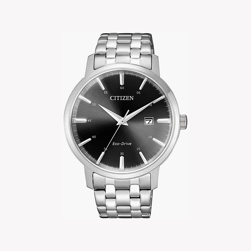 Citizen Bm7460-88e - Elegant Strength: Men's Eco-Drive Watch With Silver Case & Black Dial by i-watch