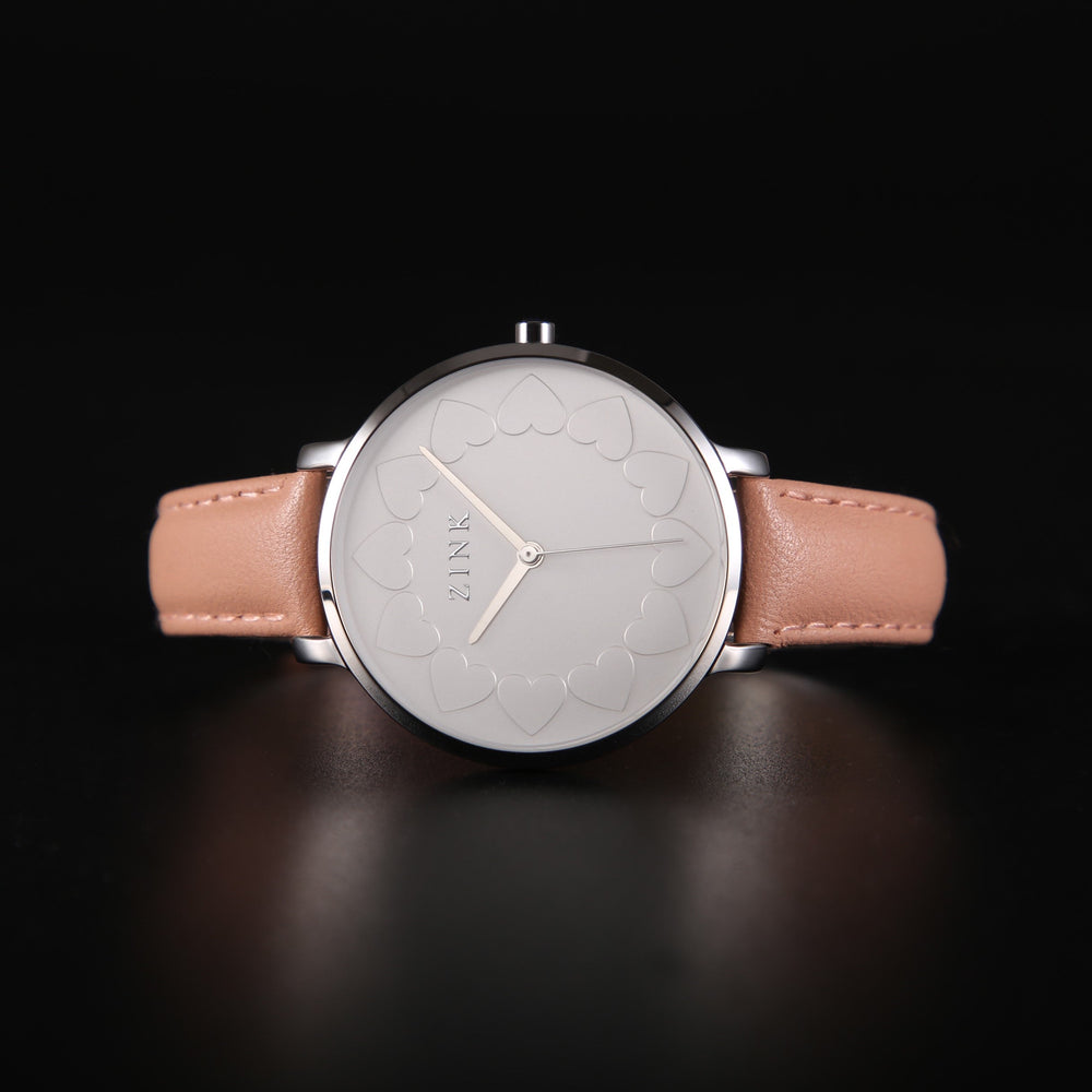 Zink Women's Watch With Silver Stainless Steel Case And Pink Leather Band by i-watch