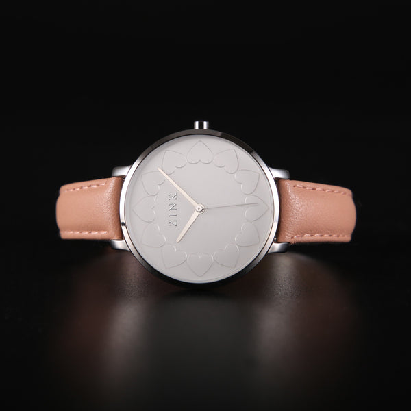 Zink Women's Watch With Silver Stainless Steel Case And Pink Leather Band by i-watch