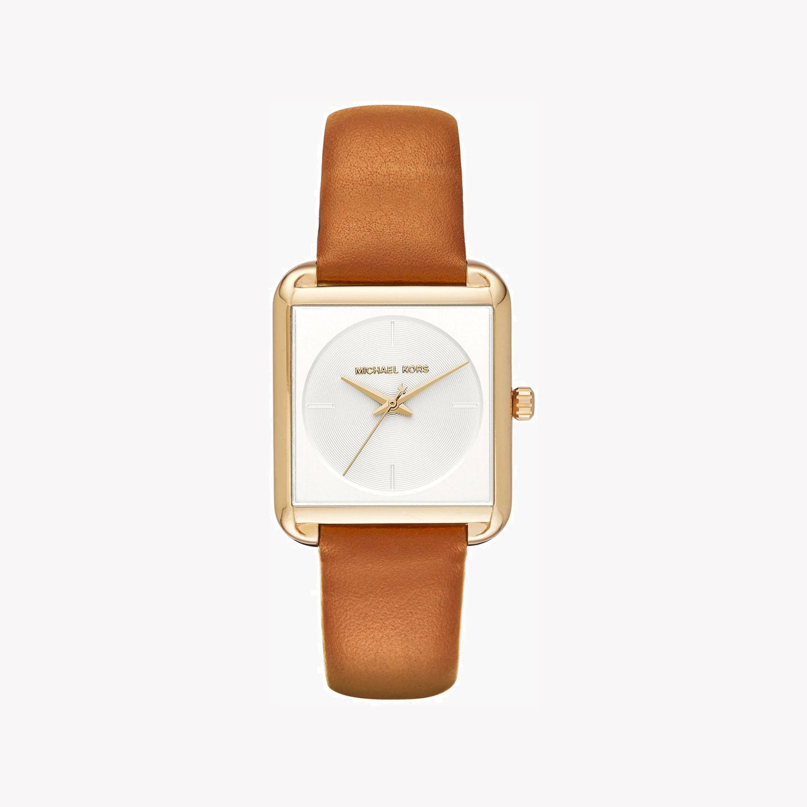 Michael Kors Women's Gold & Brown Leather Watch, White Dial | Mk2584 by i-watch