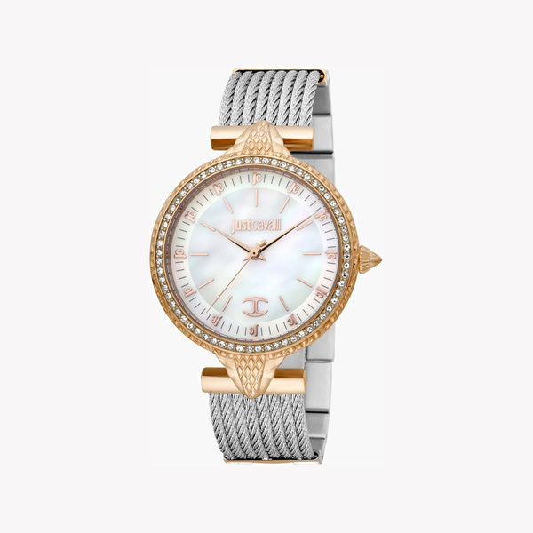 Just Cavalli Women's Silver & Rose Gold Watch, White Dial | Jc1l169m0075 by i-watch