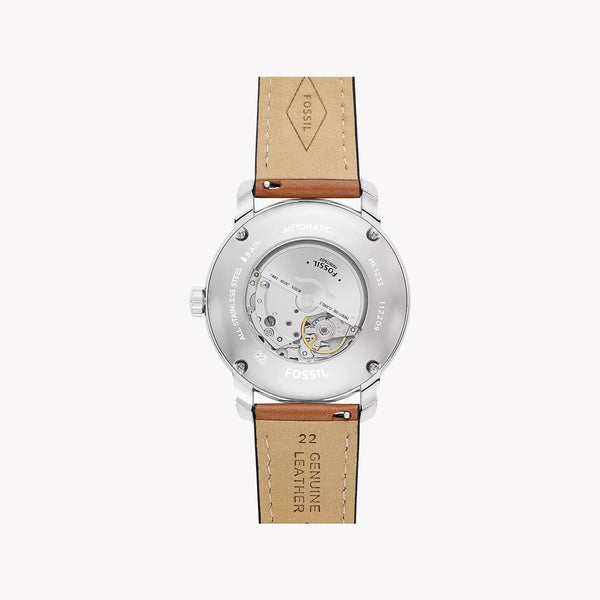 Fossil Men's Silver Watch, Black Dial, Brown Leather | Me3233 by i-watch