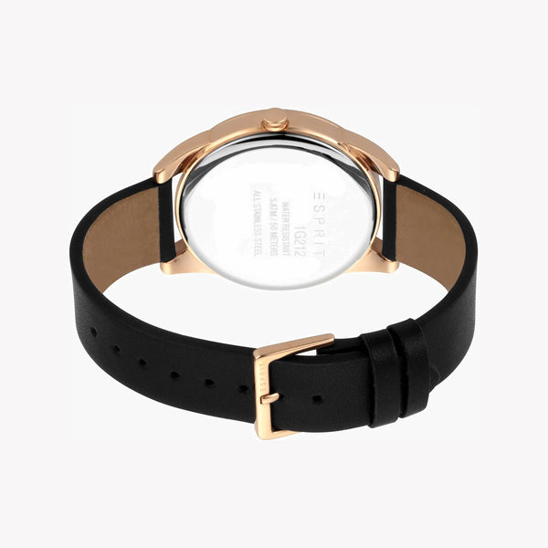 ESPRIT MEN'S CLASSIC BLACK LEATHER & ROSE GOLD DIAL - TIMELESS ELEGANCE 42MM WATCH-i-Watch-3
