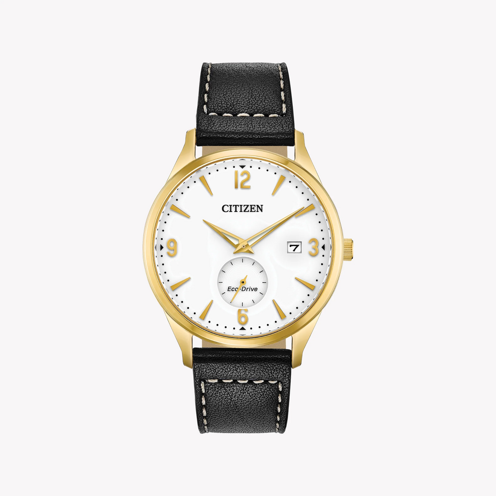 Citizen Bv1118-17a: Elegant Gold-Accented Eco-Drive Men's Watch With Leather Band by i-watch