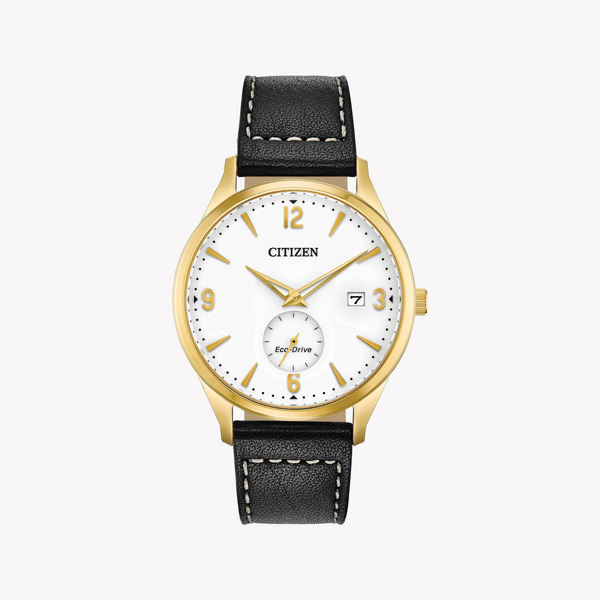 Citizen Bv1118-17a: Elegant Gold-Accented Eco-Drive Men's Watch With Leather Band by i-watch