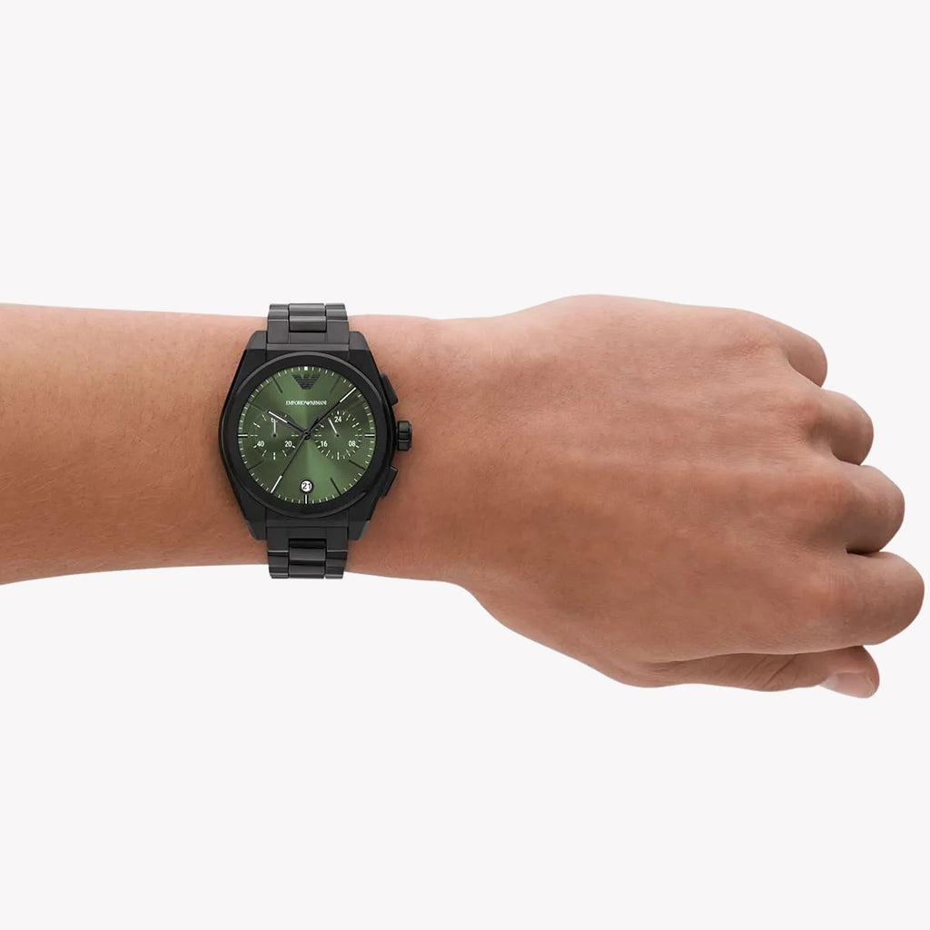 EMPORIO ARMANI AR11562 - STRIKING BLACK & GREEN DIAL MEN'S WATCH - BOLD STYLE & PERFORMANCE-i-Watch-4