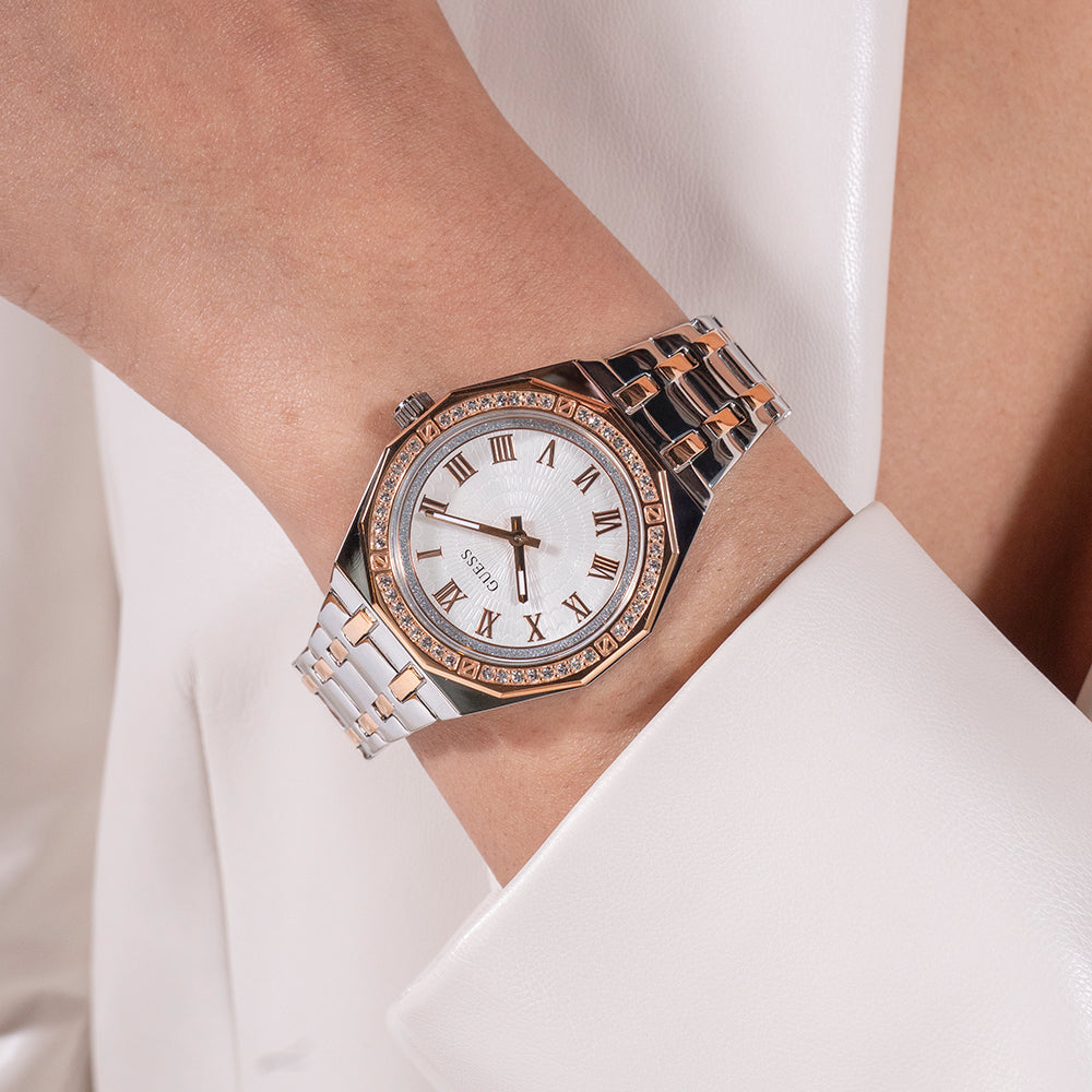GUESS GW0770L5 - ELEGANTLY SUSTAINABLE - STUNNING SILVER & ROSE GOLD WOMEN'S TIMEPIECE-i-Watch-4