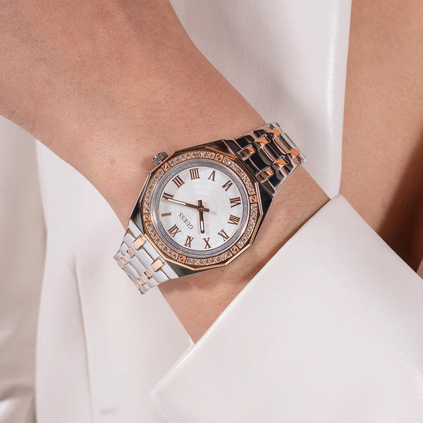 Guess Women's Silver/Rose Gold Watch, White Dial | Gw0770l5 by i-watch