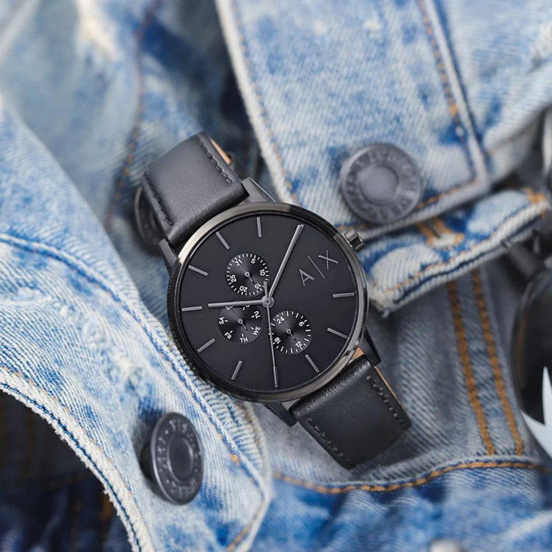 Armani Exchange Men's Black Watch, Leather Band | Ax2719 by i-watch