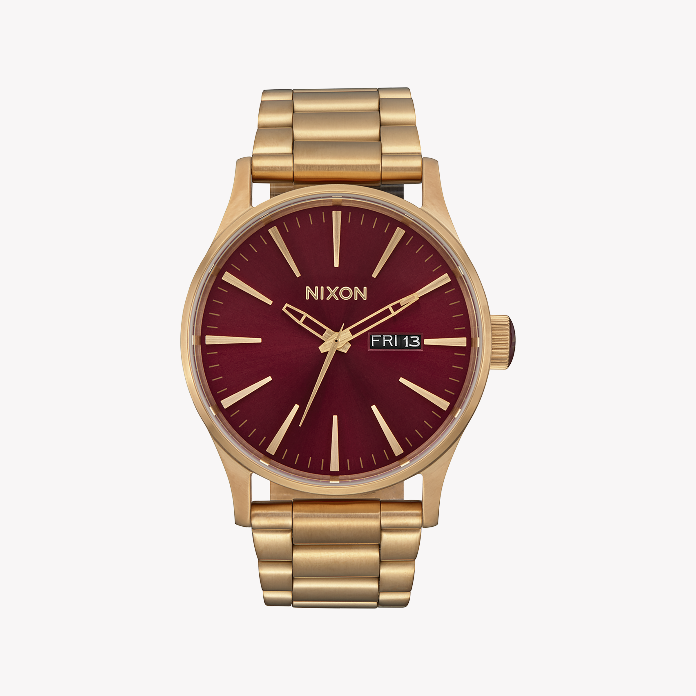 NIXON A356-5094 BOLD STEEL - STRIKING GOLD & RED DIAL TIMEPIECE for Adventurous Spirits