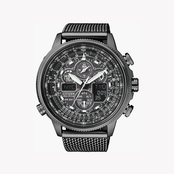 Citizen Jy8037-50e Atomic Eco-Drive - Bold Black Stainless Steel Men's Watch by i-watch