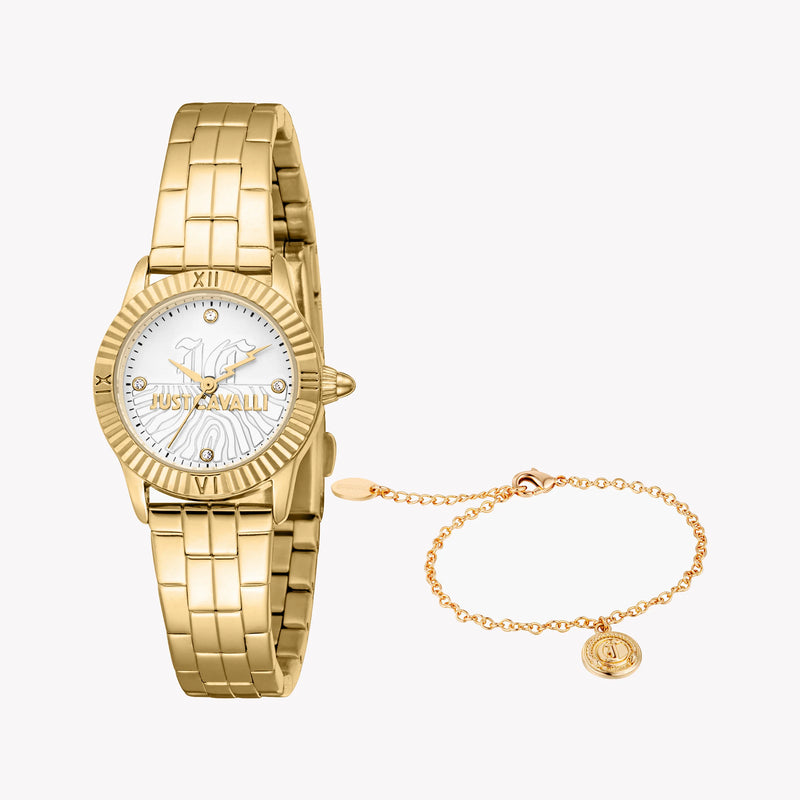 Just Cavalli Women's Gold Alloy Watch, Silver Dial | Jc1l328m0055 by i-watch