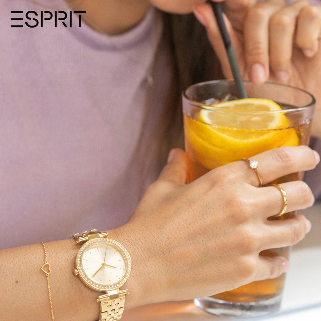 ESPRIT Women's Watch with Gold Stainless Steel Case and Gold Stainless Steel Band-i-Watch-5