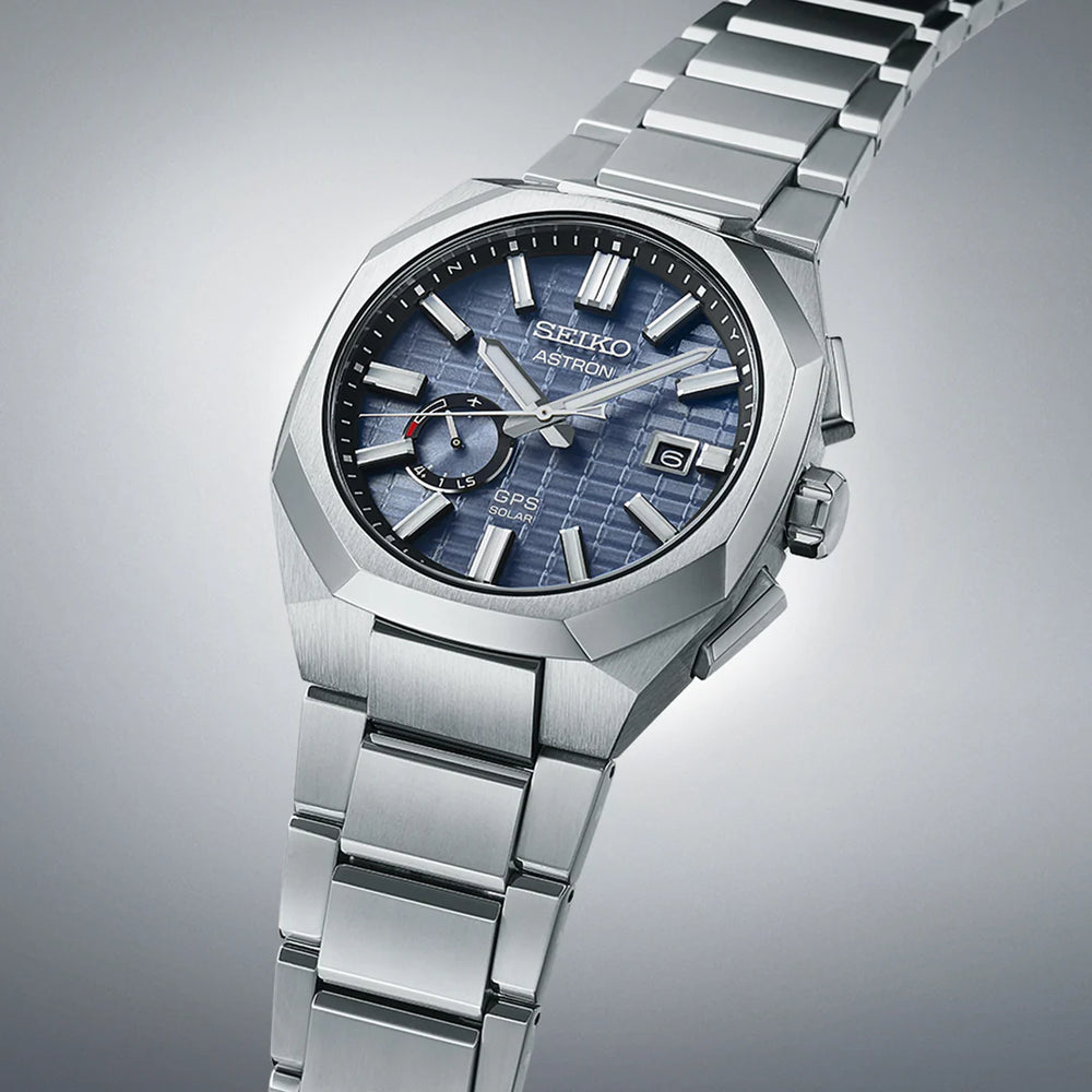 Seiko Astron Men's Silver Stainless Steel, Blue Dial | Ssj013j1 by i-watch