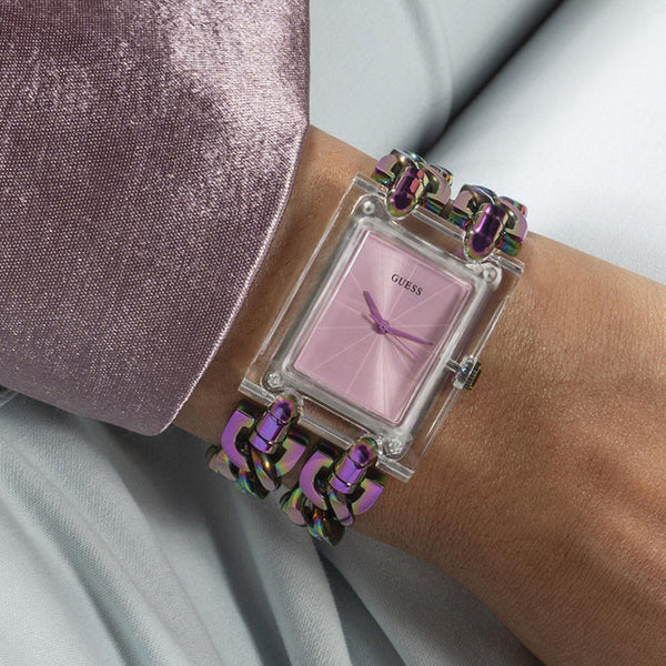 Guess Women's Multicolor Stainless Steel Watch, Pink Dial | Gw0669l2 by i-watch