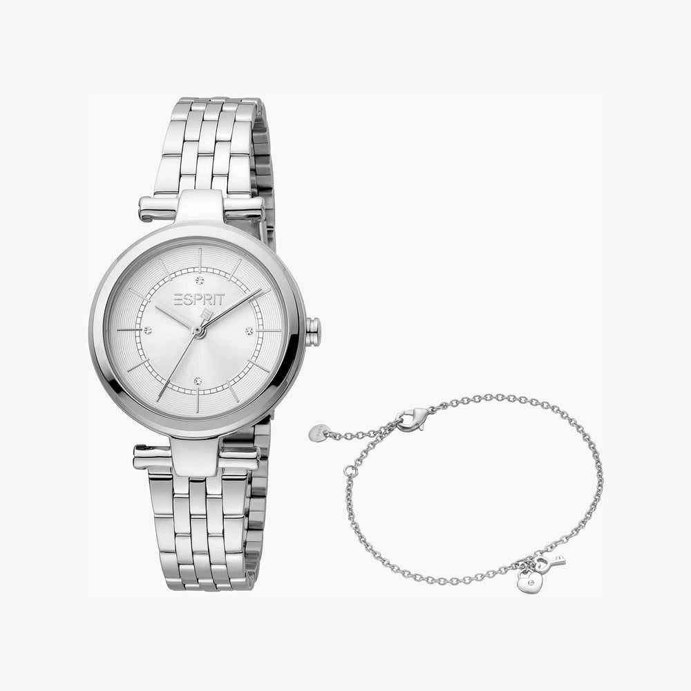 Esprit Women's Silver Stainless Steel Watch, Silver Dial | Es1l196m0015 by i-watch