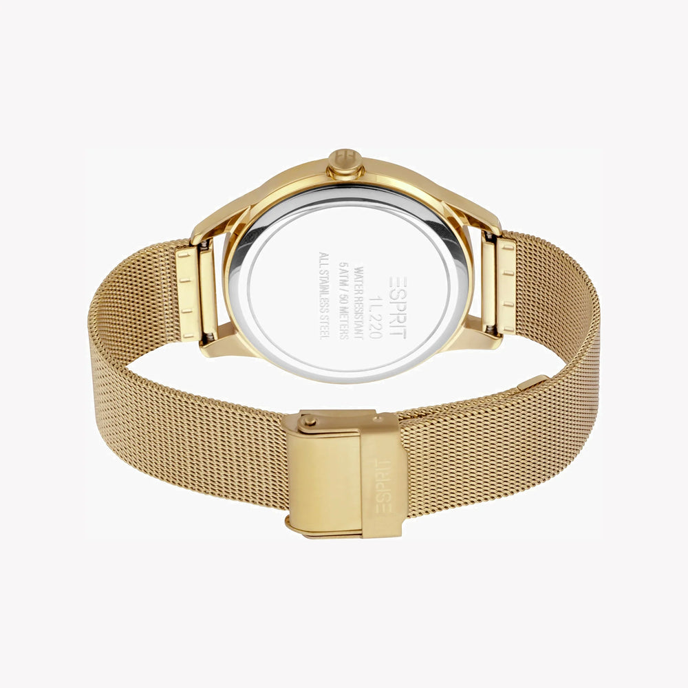 Esprit Women's Gold Stainless Steel Watch, Champagne Dial | Es1l143m0035 by i-watch