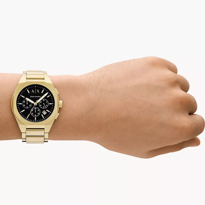 A|X Armani Exchange Men's Gold Stainless Steel, Black Dial | Ax4180 by i-watch