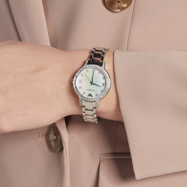 EMPORIO ARMANI AR11484 - ELEGANT TIMEPIECE FOR THE MODERN WOMAN - SILVER STAINLESS STEEL WATCH-i-Watch-4