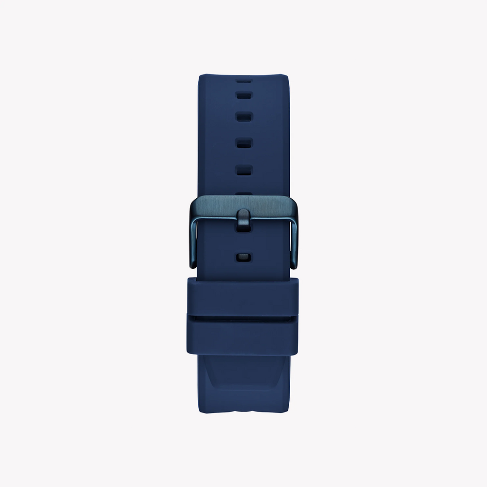 Guess Men's Black & Blue Silicone Watch, Blue Dial | Gw0579g3 by i-watch