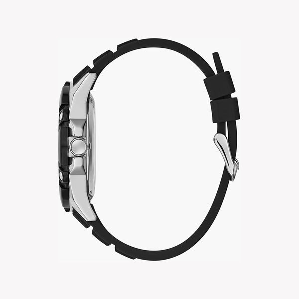 Guess Men's Silver Stainless Steel, Black Silicone | Gw0061g1 by i-watch
