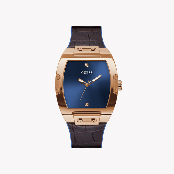Guess Men's Rose Gold Watch, Brown Leather | Gw0386g2 by i-watch