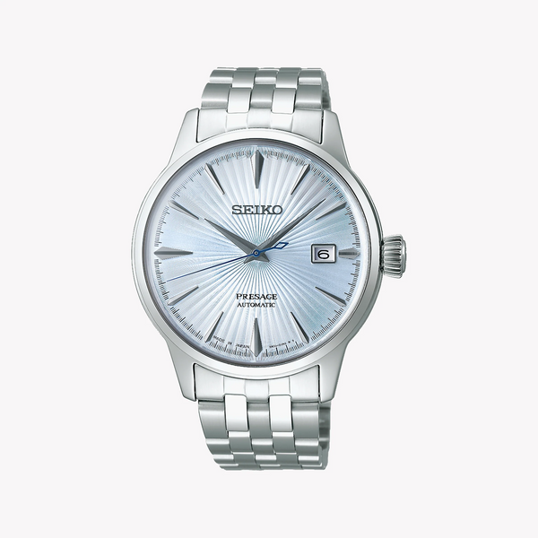 Seiko Men's Silver Stainless Steel Watch, White Dial | Srpe19j1
