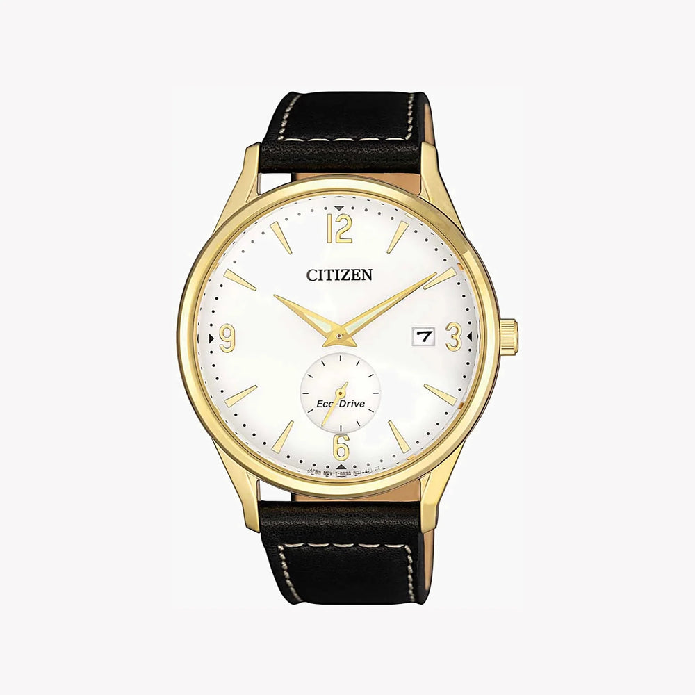 Citizen Bv1118-17a: Elegant Gold-Accented Eco-Drive Men's Watch With Leather Band by i-watch