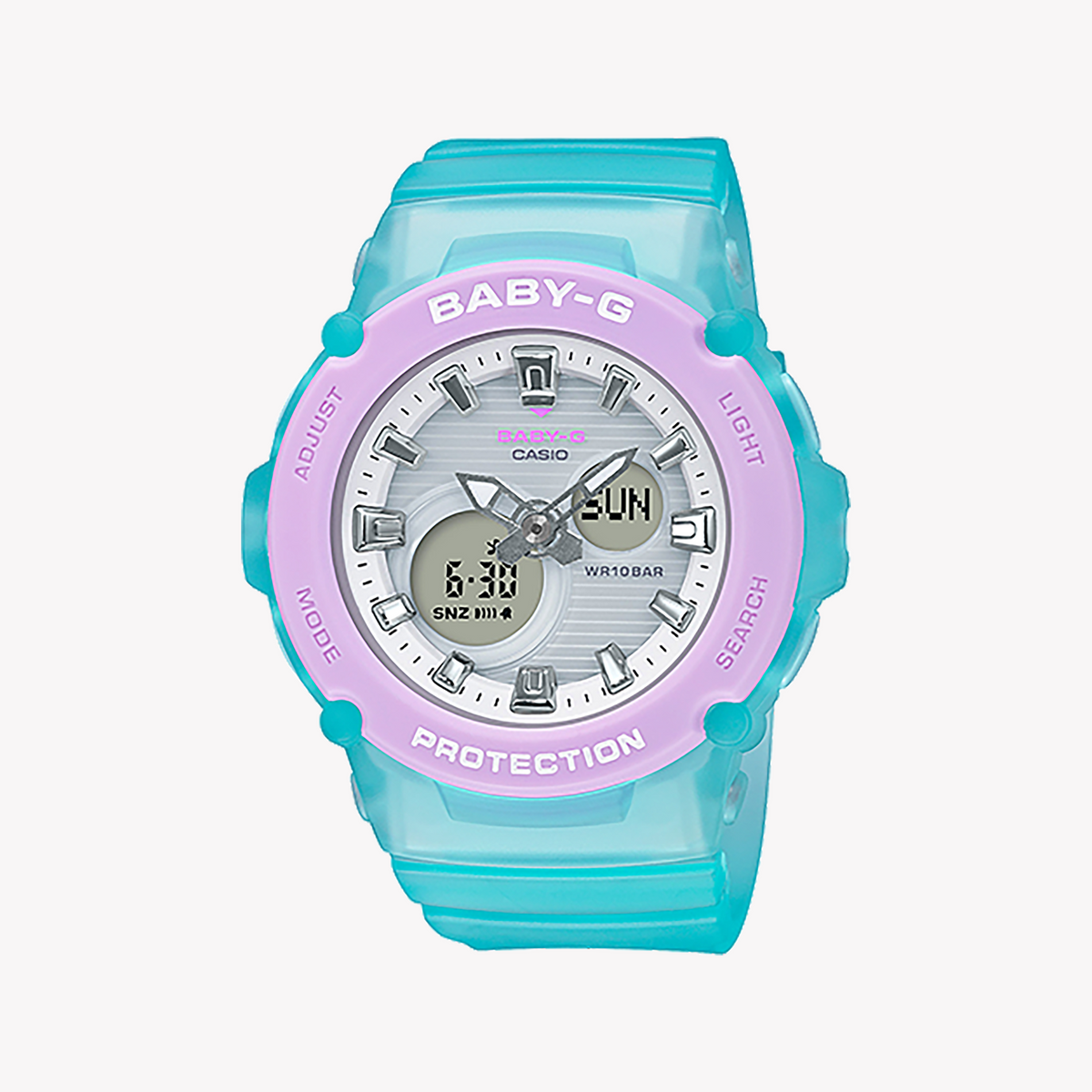 BABY-G BGA-270-2ADR - VIBRANT ADVENTURE SERIES Women's Watch with blue resin band and white dial