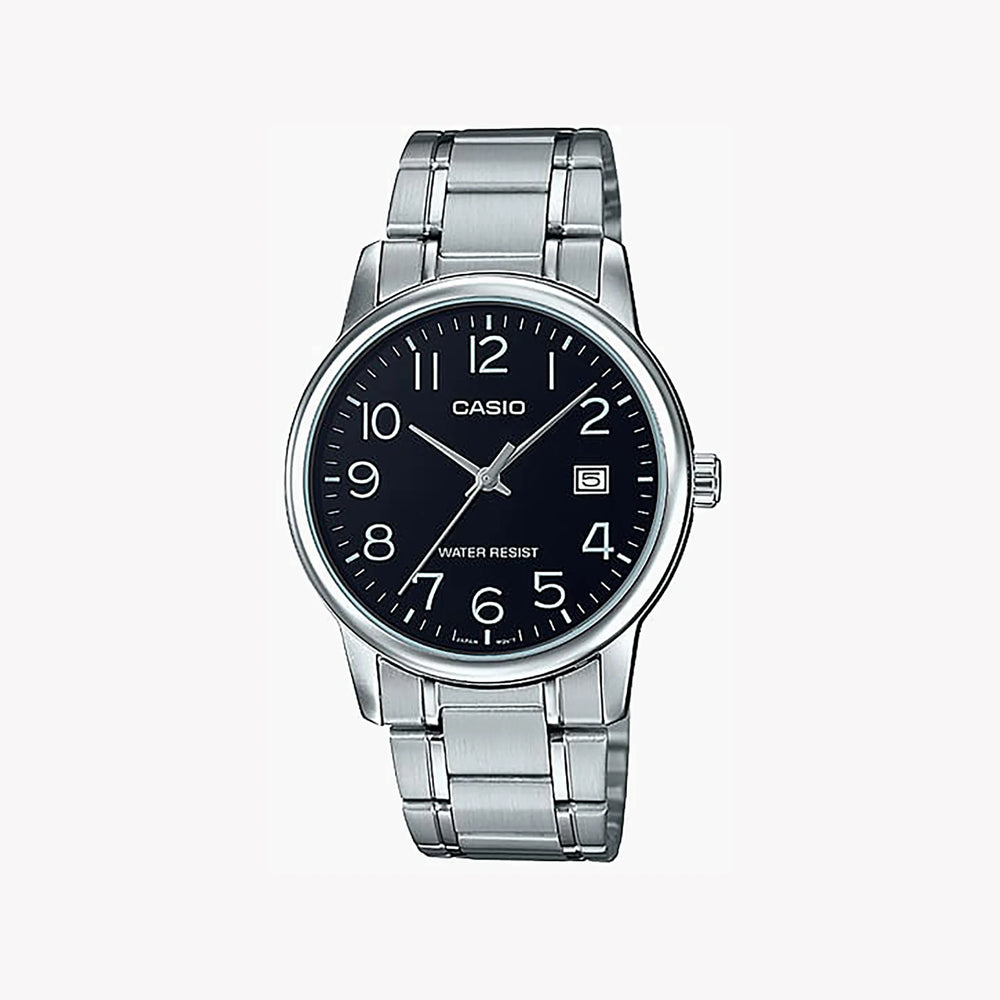 Casio Men's Stainless Steel Watch, Black Dial | Mtp-V002d-1budf by i-watch