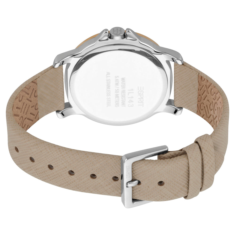Esprit Women's Watch With Silver Stainless Steel Case And Beige Leather Band by i-watch