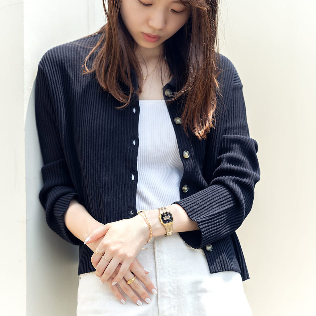 Casio Vintage Mod. Iconic Mini Gold Black Watch - SKU LA-670WGA-1-i-Watch-4