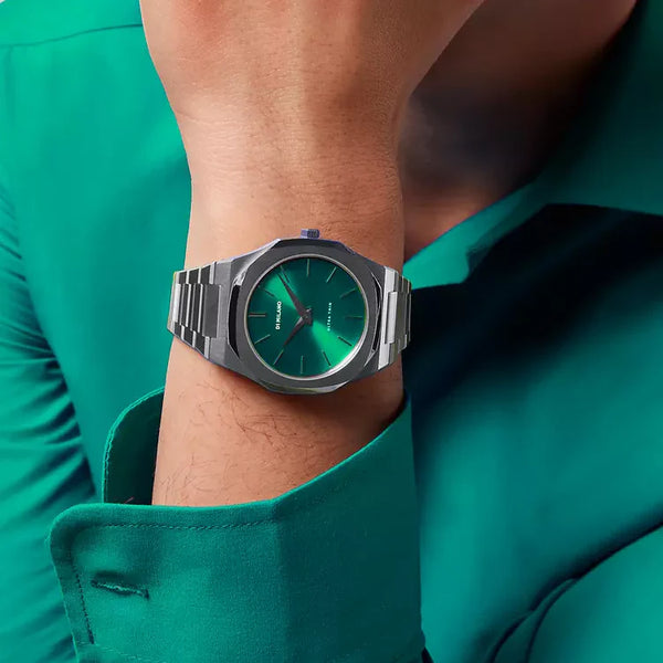 D1 MILANO Men's Silver Watch, Dark Green Dial | D1-UTBJ37 by i-watch