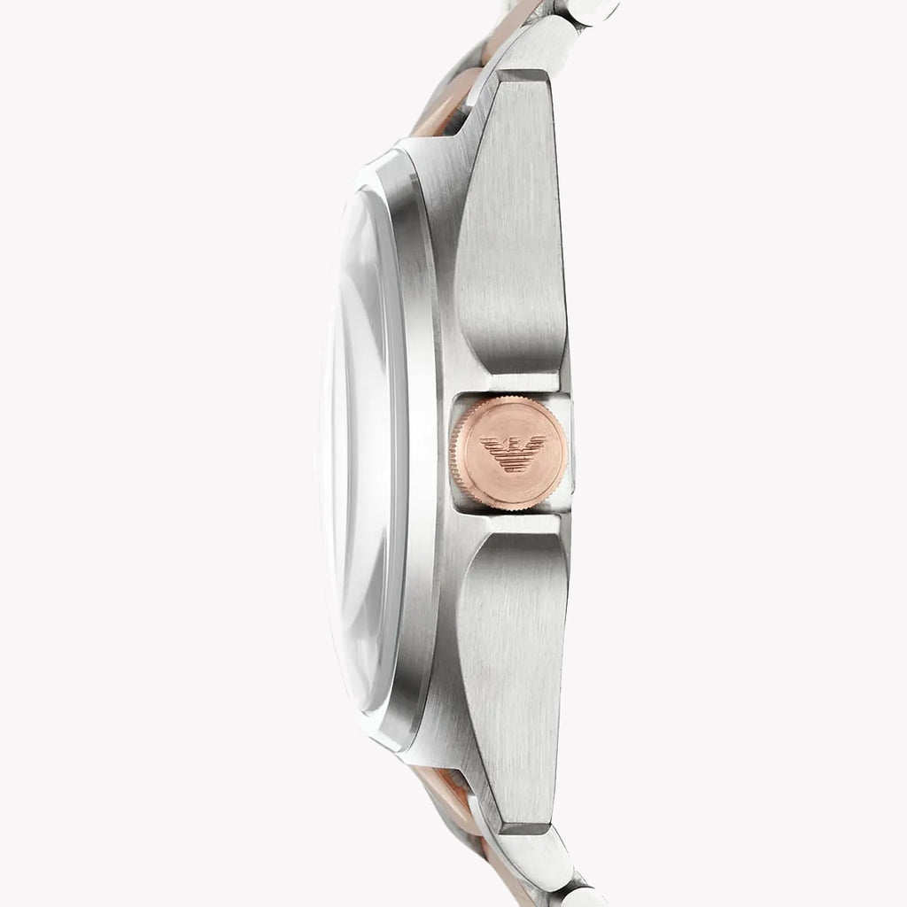 EMPORIO ARMANI AR11256 - ELEGANT TIMEPIECE FOR MODERN MEN: STYLISH SILVER & ROSE GOLD WATCH-i-Watch-2