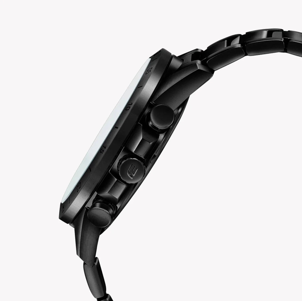 Edifice Elegance - Bold Black Men's Watch With Stainless Steel Band & Water Resistance by i-watch