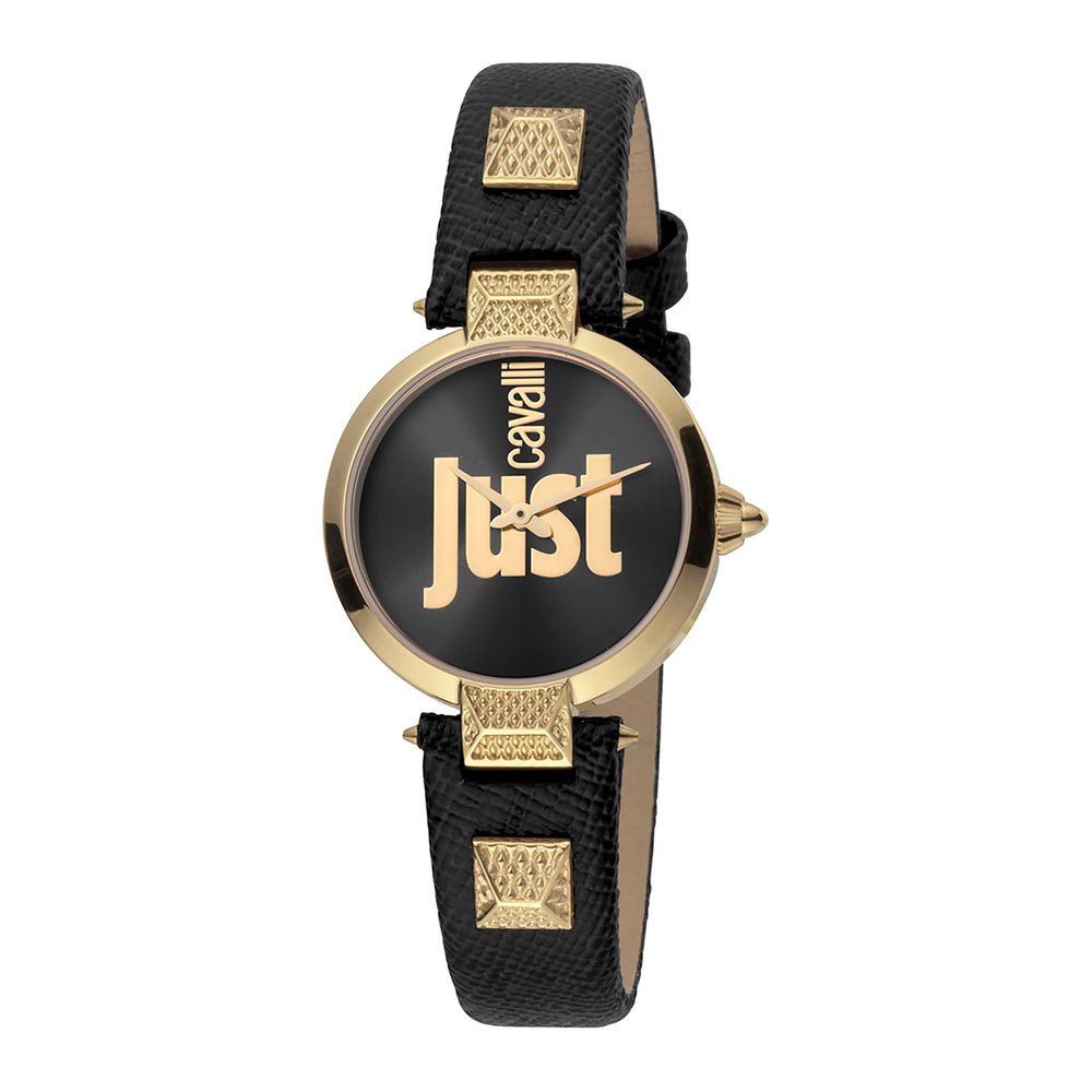 Just Cavalli Women's Gold Stainless Steel Watch, Black Leather Band | Jc1l076l0025 by i-watch