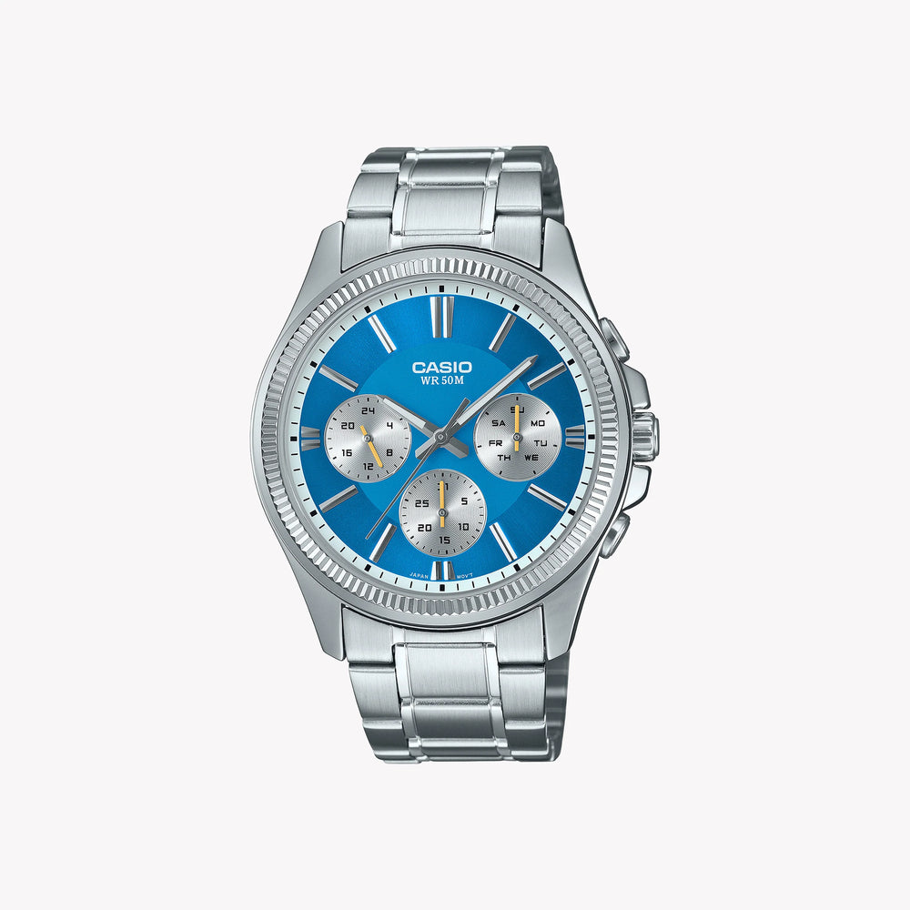 Casio Men's Stainless Steel, Blue Dial | Mtp-1375d-2a2v by i-watch