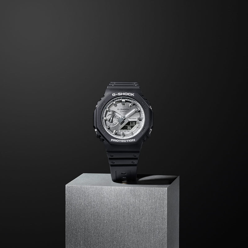 Casio G-Shock Men's Black Resin Watch, Silver Dial | Ga-2100sb-1aer by i-watch