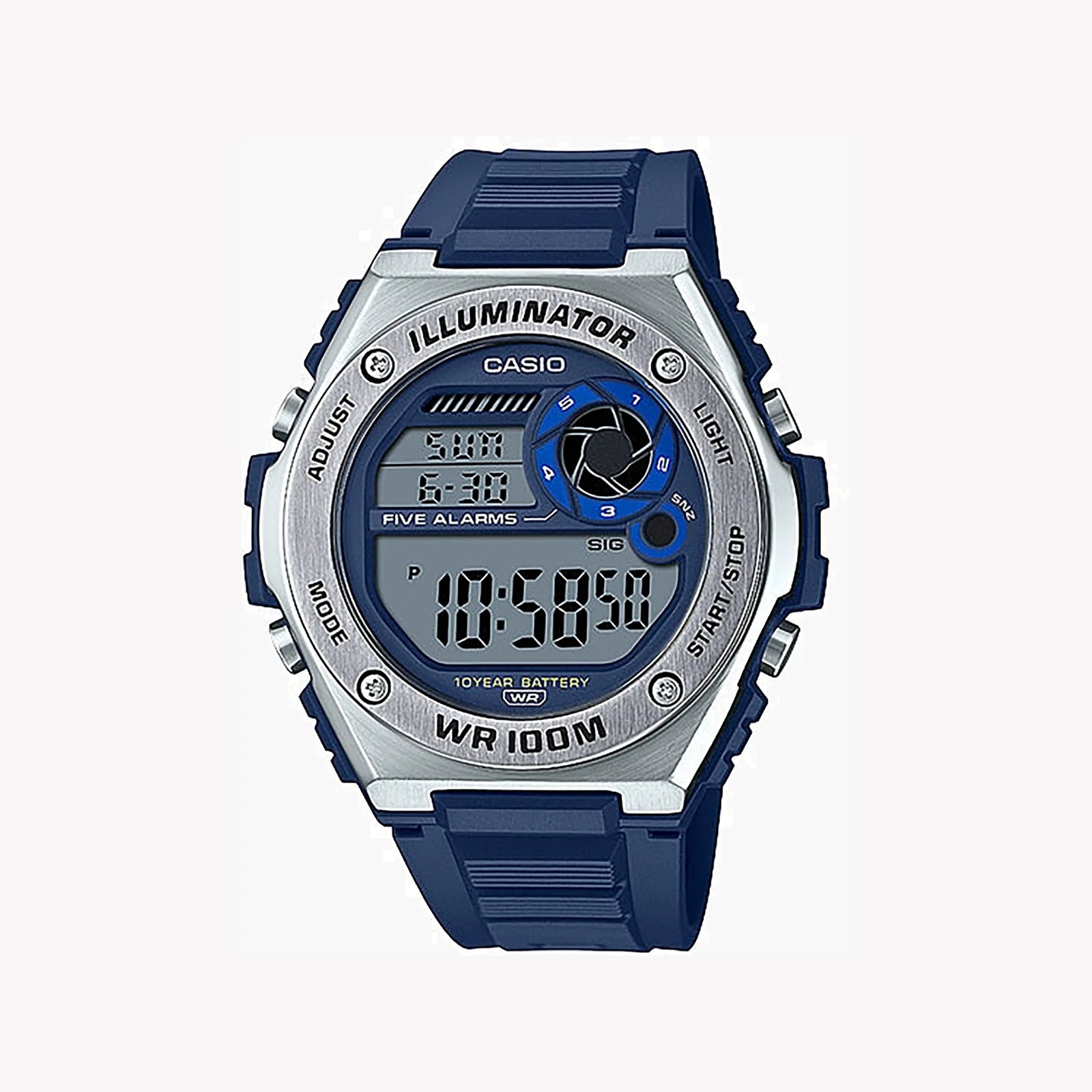 Casio Men's Blue Resin Watch, Digital Display | Mwd-100h-2avdf by i-watch