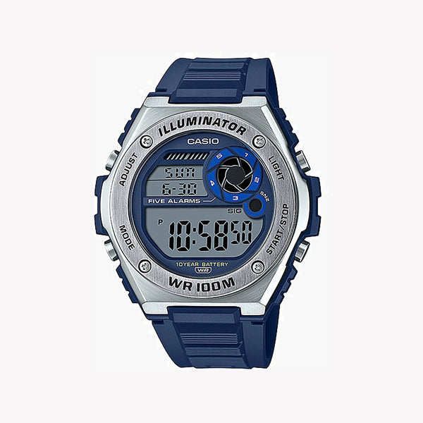 Casio Men's Blue Resin Watch, Digital Display | Mwd-100h-2avdf by i-watch