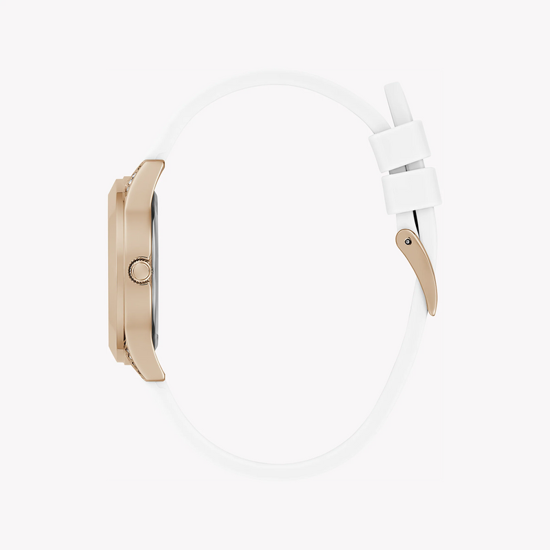 Guess Women's Rose Gold Silicone Watch, White Dial | Gw0678l4 by i-watch