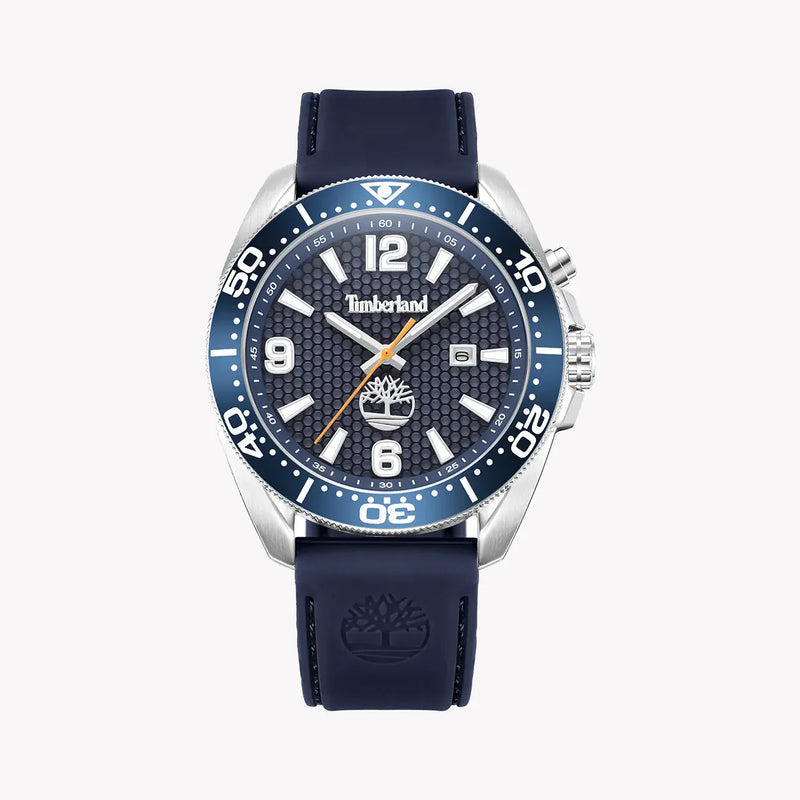 Timberland Men's Orange Silicone Watch, Blue Dial | Tdwgn0010002 by i-watch